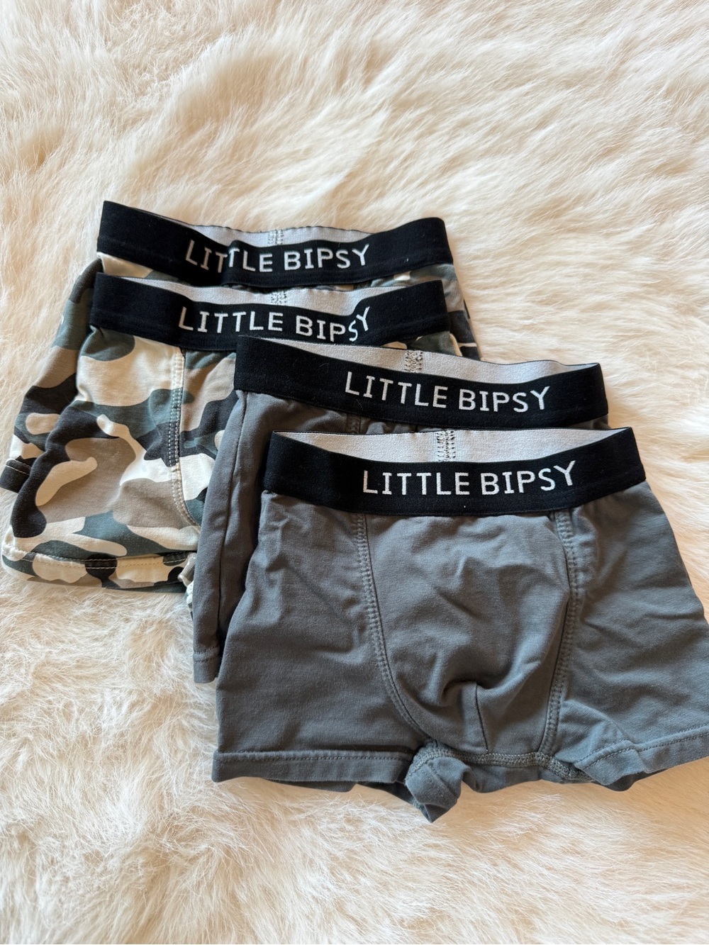 Little Bipsy Boys' Gray & Camo Boxer Briefs - 4 Pack